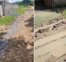 Moradores reclamam de esgoto a céu aberto e ruas em más condições em distrito de Itaperuna 