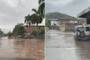 Chuva forte provoca alagamentos em ruas de Santo Antônio de Pádua