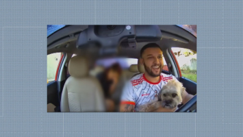 Motorista de aplicativo acha cachorro da família durante corrida e registra reencontro; VÍDEO 